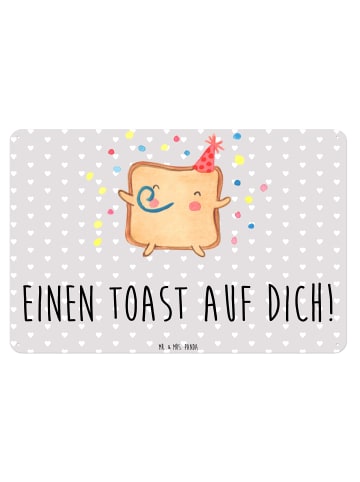 Mr. & Mrs. Panda Blechschild Toast Party mit Spruch in Grau Pastell
