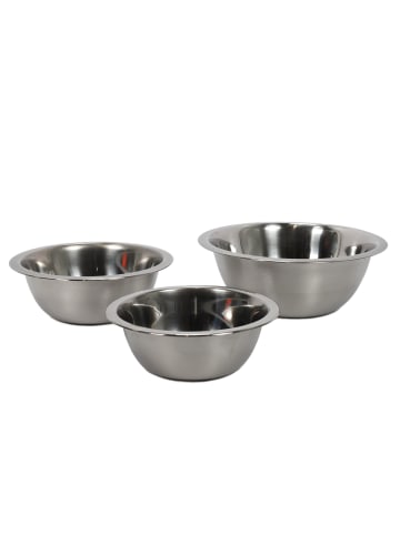 Excellent Houseware Edelstahlschüssel, 3er-Set Küchenschüssel, 700 ml in Silbern, 24 x 9 x 24 cm
