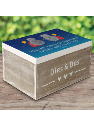 Mr. & Mrs. Panda Aufbewahrungsbox Zwillinge Spaß mit Spruch in Sternenhimmel Blau