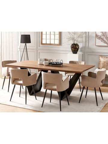 Beliani Esszimmertisch SINTRA in Braun/Schwarz - (W) 100 x (H) 75 x (L) 200 cm