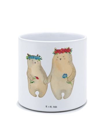Mr. & Mrs. Panda Blumentopf Bären mit Blumenkranz ohne Spruch in Weiß