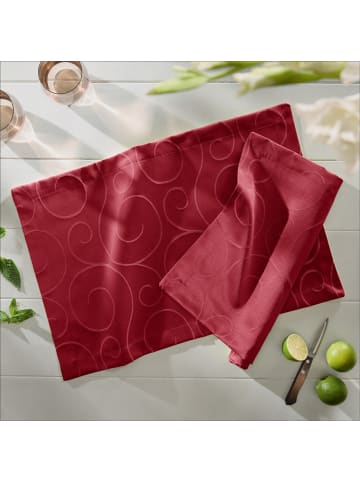 Erwin Müller Jacquard, Baumwollmischung Tischset 2er-Pack Oberhausen in rubin