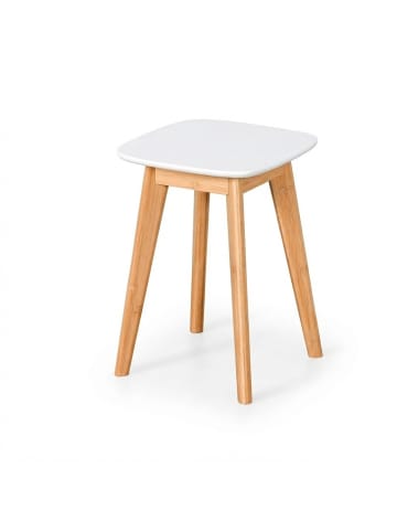 relaxdays 2 x Esszimmerhocker in Natur/ Weiß - (B)33 x (H)45,5 x (T)33 cm