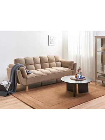 Beliani Schlafsofa ASBY in Braun - (W) 218 x (H) 82 x (L) 83 cm