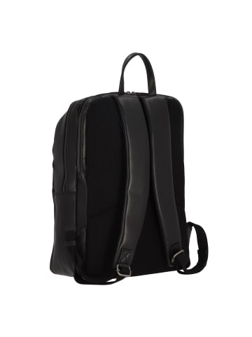 Plevier Rock Opal Daypack Leder 43 cm Laptopfach in schwarz