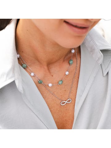 Adeliás Damen Halskette mit Anhänger – Unendlichkeitszeichen aus Edelstahl in silber
