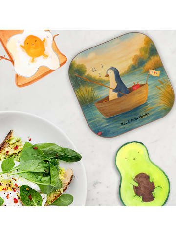 Mr. & Mrs. Panda Untersetzer für Gläser Pinguin Angelboot Design... in Weiß