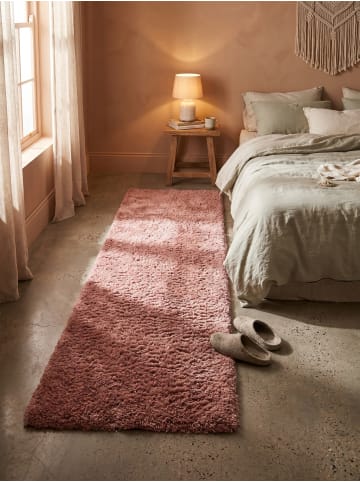 KADIMA DESIGN Teppich Hochflor Shaggy Waschbar Einfarbig SALZACH Strapazierfähig in Rosa