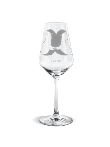 Mr. & Mrs. Panda Weinglas Igel händchenhaltend ohne Spruch in Transparent