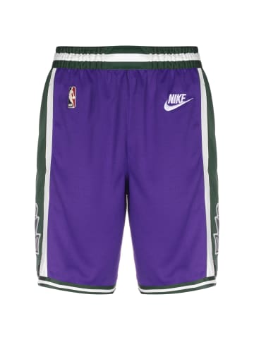 Nike Performance Shorts NBA Milwaukee Bucks Swingman Dri-FIT in lila / grün