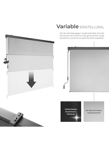 tectake Senkrechtmarkise Eloise mit 2 Wandhaltern, inkl. Wandhaltern