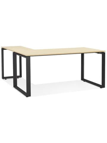 KADIMA DESIGN Eckschreibtisch 170x160 cm L-Form Computertisch in Beige-Schwarz