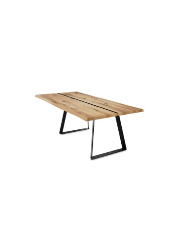 58 aufm Kessel BAUMKANTENTISCH Dannie 2 220x77x100 Massivholztisch Wildeiche geölt