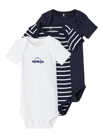 name it Jungen Baby-Bodys im 3er-Pack Auto Motiv in Blau
