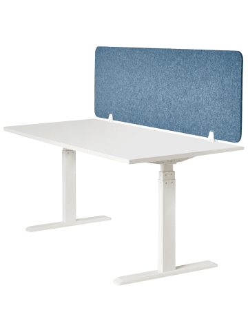 Beliani Schreibtischtrennwand SPLIT in Blau - (W) 160 x (H) 50 x (L) 1 cm