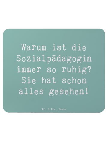 Mr. & Mrs. Panda Mouse Pad Spruch Sozialpädagogin Ruhe mit Spruch in Meeresbrise