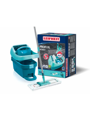 Leifheit Set Wischtuchpresse Profi XL mobile türkis grau weiß 48,0 x 28,7 x 146,0 cm