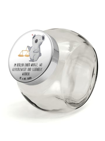 Mr. & Mrs. Panda Bonboniere Waage Astrologie mit Spruch in Weiß
