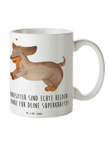 Mr. & Mrs. Panda Pott Hundesitter Helden mit Spruch in Weiß