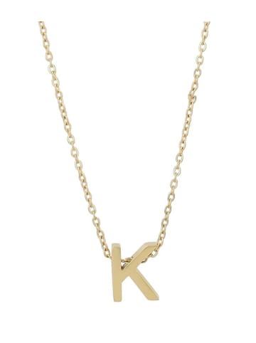 Adeliás Damen Halskette – Buchstabe N aus Edelstahl 45+5 in gold