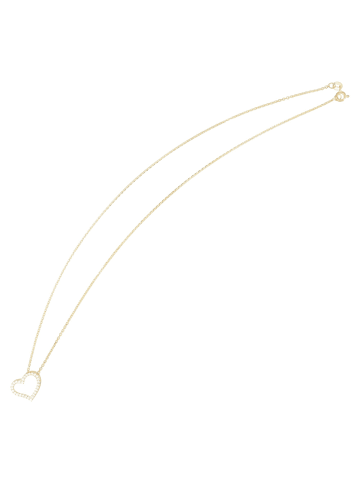 Adeliás Damen Halskette mit Anhänger – Herz aus 925 Silber in gold