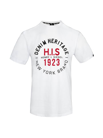 HIS T-Shirt Denim Heritage Big Logo in white