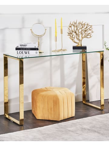 Beliani Konsolentisch TILON in Transparent/Gold - (W) 120 x (H) 75 x (L) 40 cm