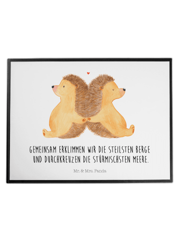 Mr. & Mrs. Panda schreibtischmatte Igel händchenhaltend mit Spruch in Weiß