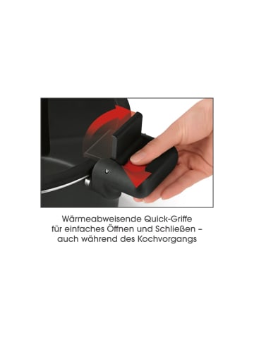 Gourmet Maxx Energiespartopf Aluminium 5,8l schwarz/rot Schwarz