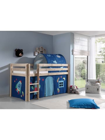 58 aufm Kessel KINDERBETT Karolina 210x114x106 Massivholz Natur Textilset Astro 2