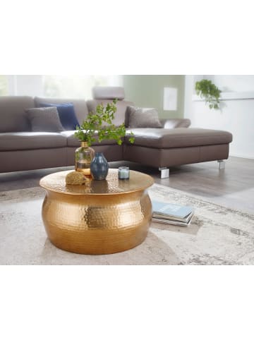 FineBuy Couchtisch in Gold / Aluminium / 60x60x60