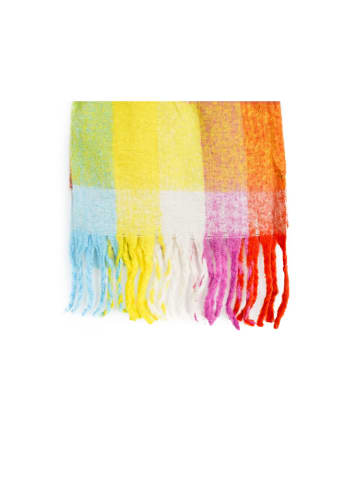 COFI 1453 XXL Schal mit Karomuster - stylischer Modeschal mit Fransen 42x210 cm in Motiv 1