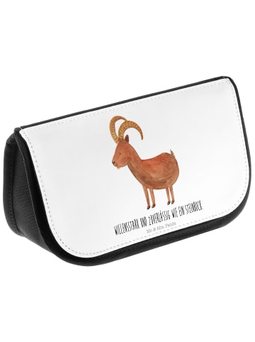 Mr. & Mrs. Panda Waschtasche Sternzeichen Steinbock mit Spruch in Weiß