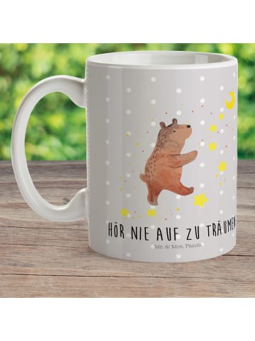 Mr. & Mrs. Panda Tasse Bär Träume mit Spruch in Grau Pastell