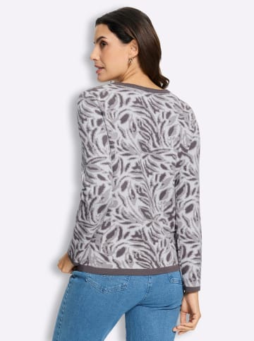 WITT WEIDEN Jacquard-Pullover in anthrazit-ecru-gemustert