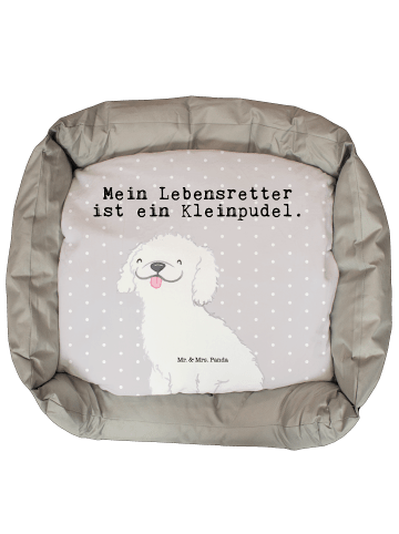 Mr. & Mrs. Panda Hundematte Kleinpudel Lebensretter mit Spruch in Grau Pastell
