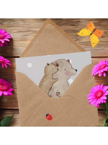 Mr. & Mrs. Panda Deluxe Karte Papa Bär ohne Spruch in Grau Pastell