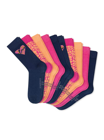 Schiesser Kindersocken Love in Blau/Pink/Orange