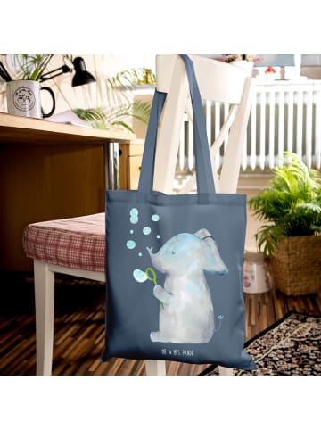 Mr. & Mrs. Panda tote bag Elefant Seifenblasen ohne Spruch in Indigo Blue
