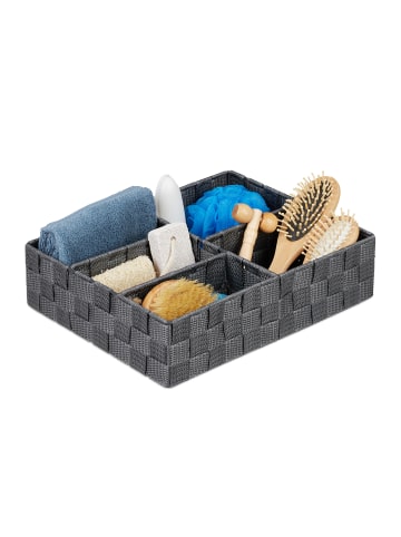 relaxdays Aufbewahrungskorb "5 Fächer" in Grau
