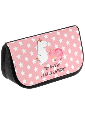 Mr. & Mrs. Panda Organizer Tasche Einhorn Schwein mit Spruch in Rot Pastell
