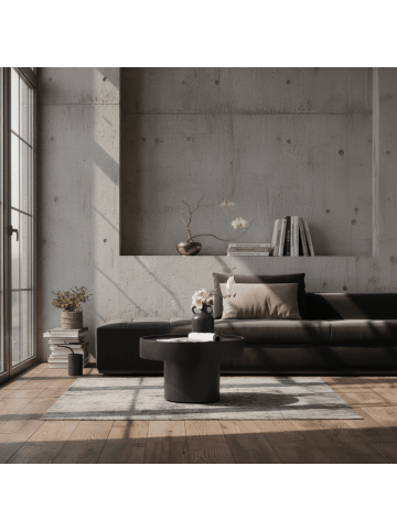 KADIMA DESIGN Couchtisch Schwarz, 60x60x36 cm Metall, Einzigartiges Pilz-Design