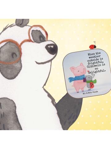 Mr. & Mrs. Panda Untersetzer Glühschwein Smörle Design mit Spruch in Weiß
