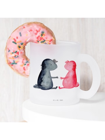 Mr. & Mrs. Panda Teetasse Glas Axolotl Liebe ohne Spruch in Transparent
