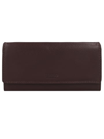 mano Donna Giulia Geldbörse Leder 19,5 cm dunkelbraun