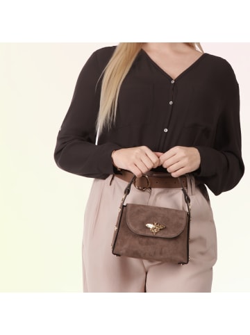 Toscanto Leder Umhängetasche Toscanto Tasche taupe, beige ca. 19cm
