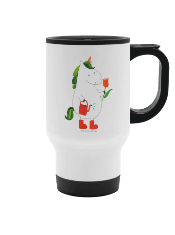 Mr. & Mrs. Panda Mehrwegbecher Einhorn Gärtner ohne Spruch in Weiß