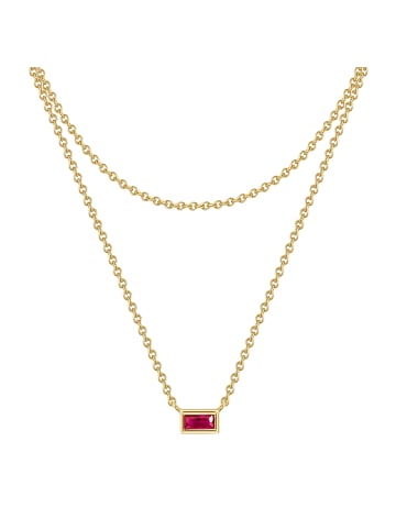 Glanzstücke München Halskette Sterling Silber Korund in gelbgold