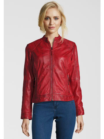 7eleven Bikerjacke Lederjacke "ROSALIE" in ROT