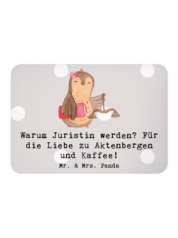 Mr. & Mrs. Panda Magnet Juristin Liebe mit Spruch in Grau Pastell